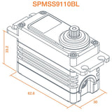 SPMSS9110BL Spektrum RC S9110BL 1/5 Brushless High Speed Metal Gear Servo (High Voltage)-SERVO-Mike's Hobby