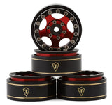 TLHTSCX24-46 Treal Hobby Type B 1.0" 5-Spoke Beadlock Wheels (Black/Red) (4) (22.4g)-WHEELS AND TIRES-Mike's Hobby