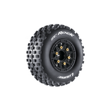 LOULT3229SB Louise RC SC-Rock 1/10 Short Course Tires, Soft, 12, 14 & 17mm Removable Hex on Black Rim (2)-WHEELS AND TIRES-Mike's Hobby