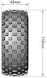 LOULT3229SB Louise RC SC-Rock 1/10 Short Course Tires, Soft, 12, 14 & 17mm Removable Hex on Black Rim (2)-WHEELS AND TIRES-Mike's Hobby