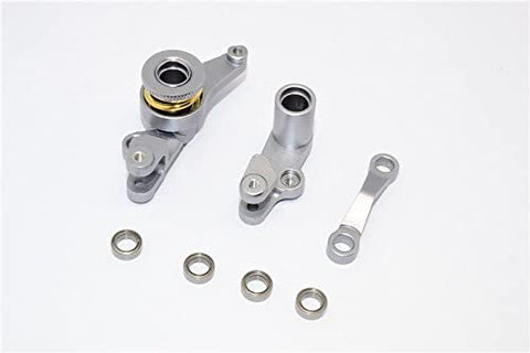 Aluminum Steering Assembly with Bearings - 1Set Gray Silver **FREE ECONOMY SHIPPING ON THIS ITEM**-RC CAR PARTS-Mike's Hobby