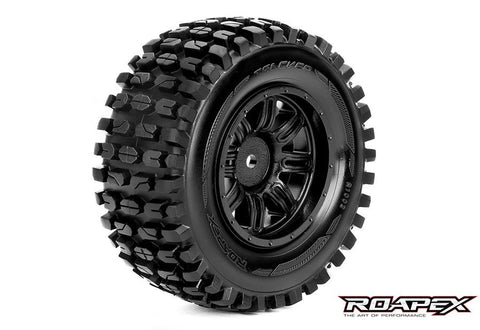 Tracker 1/10 SC Tires, Mounted 12mm Hex (2)-RC Car Tires and Wheels-Mike's Hobby