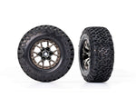 TRA10186-BLKCR Traxxas Ford Raptor R Black Front Wheels with BFG Tires (2)-WHEELS AND TIRES-Mike's Hobby