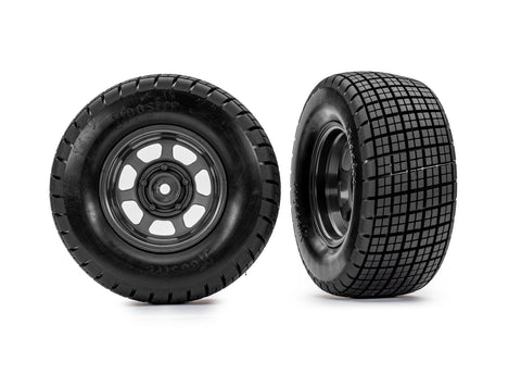 TRA10473 T&W DIRT OVAL HOOSIER 2WD FRONT-WHEELS AND TIRES-Mike's Hobby