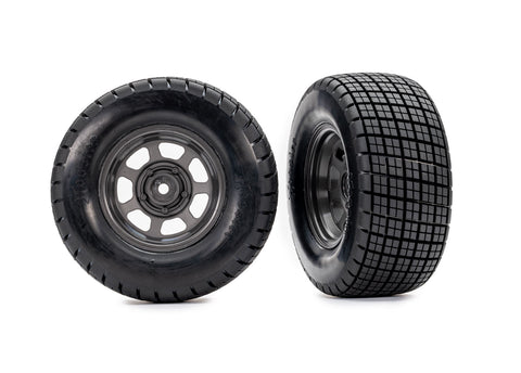 TRA10474 T&W DIRT OVAL HOOSIER 4WD F/R-WHEELS AND TIRES-Mike's Hobby
