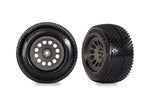 TRA10774-GRAY Gray Mini XRT Wheels w/ Response Pro Tires (2)-WHEELS AND TIRES-Mike's Hobby