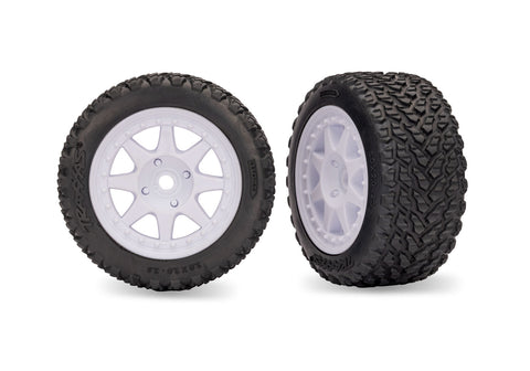 TRA10872-WHT White Front Mini Rally Wheels with Tires (Hard) (2)