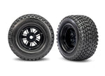 TRA10947 Black Rear Funco Wheels & Gravix Tires (2)-WHEELS AND TIRES-Mike's Hobby