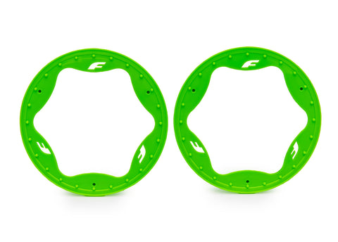 TRA10948-GRN 4.3" Green Funco Rear Beadlock Rings (2)-PARTS-Mike's Hobby