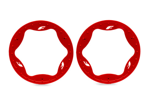 TRA10948-RED 4.3" Red Funco Rear Beadlock Rings (2)-PARTS-Mike's Hobby