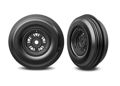 TRA10971 3.2" Funco Front Wheels & Ribbed Tires (2)-WHEELS AND TIRES-Mike's Hobby