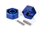 TRA1654X Blue Aluminum 12 mm Hex Hubs (2)-PARTS-Mike's Hobby