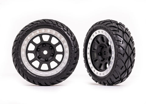 TRA2479G T&W SATIN CHROME 2.2/ANACONDA TIRE BANDIT-WHEELS AND TIRES-Mike's Hobby