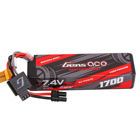 GEA172S35E2GT Gens ace 1700mAh 2S 35C 7.4V G-Tech Hardcase Lipo Battery with IEC2 Plug-LiPo Battery-Mike's Hobby