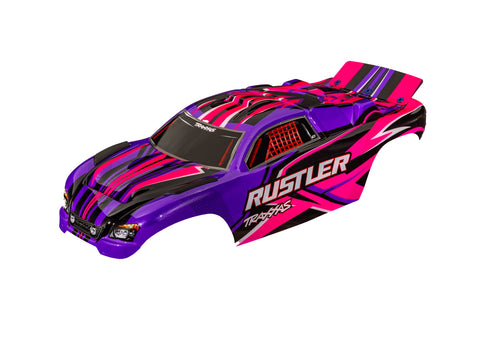 TRA3734-PINK BODY RUSTLER 2WD PINK CLIPLESS-BODIES-Mike's Hobby