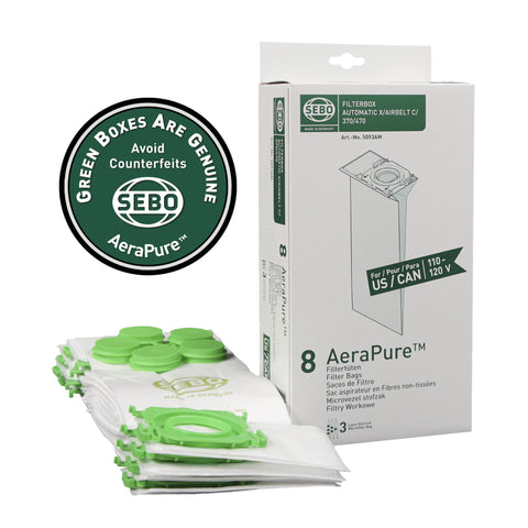 SEBO 5093AM Vacuum Filter Bag Box for X Series, 8-Pack-SEBO BAGS-Mike's Hobby