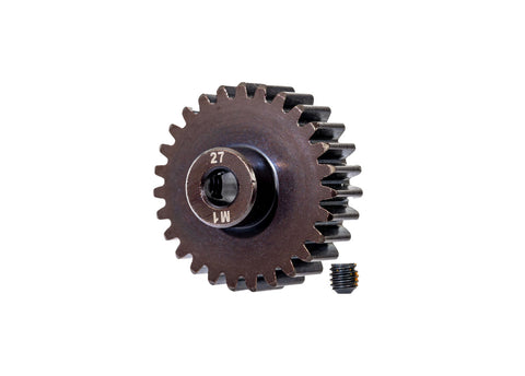 TRA6480R GEAR, 27-T PINION/SET SCREW MOD1-PINION GEAR-Mike's Hobby