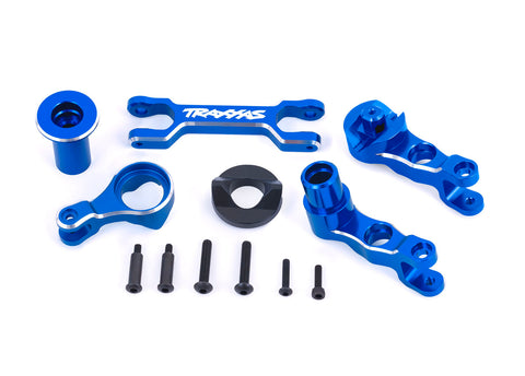 TRA7746-BLUE X-Maxx Blue Aluminum Steering Bellcranks-PARTS-Mike's Hobby