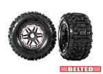 TRA8979A Traxxas Maxx Belted Sledgehammer 2.9" Pre-Mounted Tires (Chrome) (2) w/17mm Splined Hex-WHEELS AND TIRES-Mike's Hobby