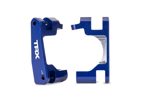 TRA9063-BLUE Blue Aluminum Caster Blocks (L&R)-PARTS-Mike's Hobby