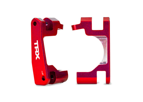TRA9063-RED Red Aluminum Caster Blocks (L&R)-PARTS-Mike's Hobby