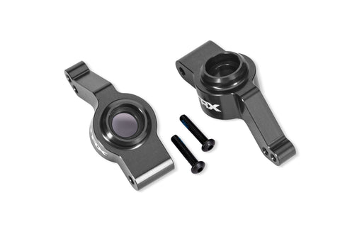 TRA9065-GRAY Gray Aluminum Stub Axle Carriers (L&R)-PARTS-Mike's Hobby