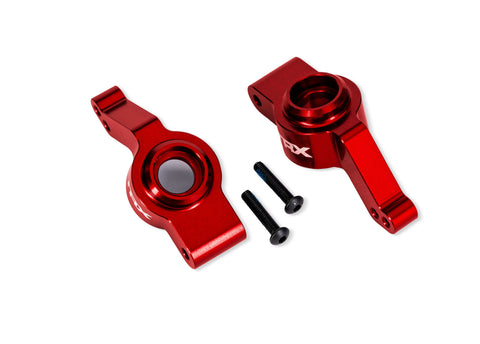 TRA9065-RED Red Aluminum Stub Axle Carriers (L&R)-PARTS-Mike's Hobby