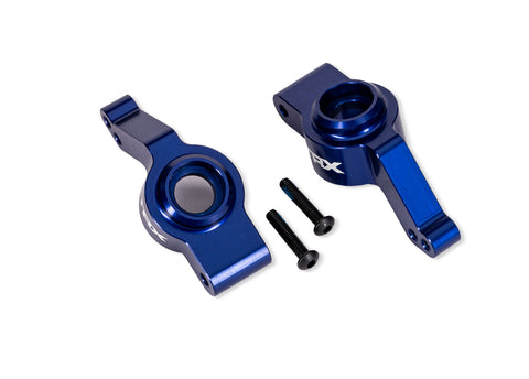 TRA9065-BLUE Blue Aluminum Stub Axle Carriers (L&R)-PARTS-Mike's Hobby