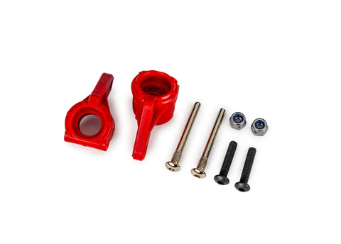 TRA9137-RED Red Extreme Heavy-Duty Steering Blocks (L&R)-PARTS-Mike's Hobby