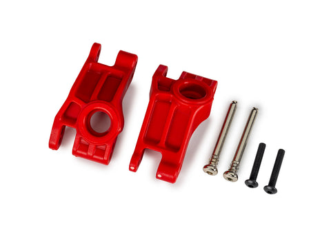 TRA9150-RED Red Extreme Heavy-Duty Stub Axle Carriers (L&R)-PARTS-Mike's Hobby