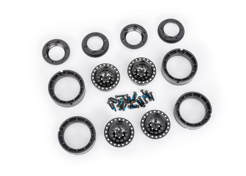 TRA9881-BLK TRX-4M 1" Black Aluminum Beadlock Wheels (4)-WHEELS AND TIRES-Mike's Hobby