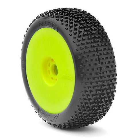AKA14001XRY AKA 1/8 I-Beam Soft Long Wear Pre-Mounted Tires, Yellow EVO Wheels (2): Buggy-WHEELS AND TIRES-Mike's Hobby