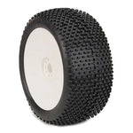 AKA14111XRY AKA 1/8 EVO I-Beam Soft Long Wear Pre-Mounted Tires, Yellow Wheels (2): Truggy-WHEELS AND TIRES-Mike's Hobby
