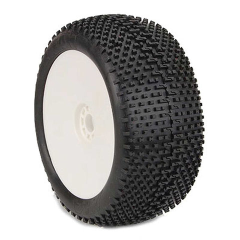 AKA14111XRY AKA 1/8 EVO I-Beam Soft Long Wear Pre-Mounted Tires, Yellow Wheels (2): Truggy-WHEELS AND TIRES-Mike's Hobby