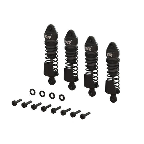 ARA-1560 Aluminum Shock Set, 58mm Length, 2000cSt Oil (4), Gunmetal: GROM-PARTS-Mike's Hobby