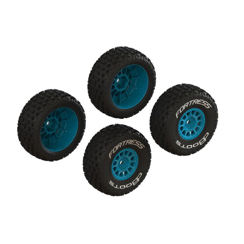 ARA-1571 dBoots 'FORTRESS' Glued Tire Set, Blue (2 Pairs)-PARTS-Mike's Hobby