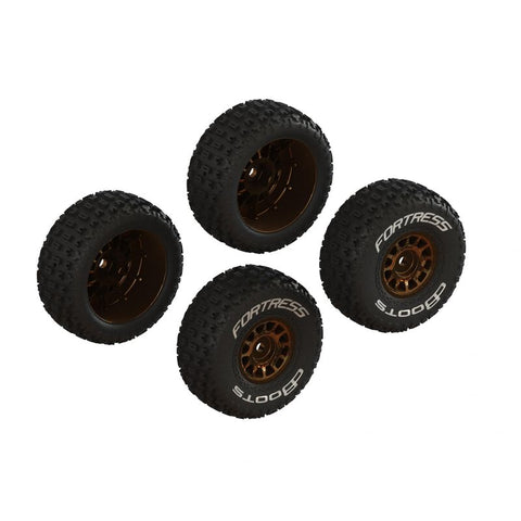 ARA-2024 dBoots 'FORTRESS' Glued Tire Set, Bronze (2 Pairs)-WHEELS AND TIRES-Mike's Hobby