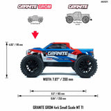 ARA2102 1/18 GRANITE GROM MEGA 380 Brushed 4X4 Monster Truck RTR with Battery & Charger-1/18 CARS AND TRUCKS-Mike's Hobby