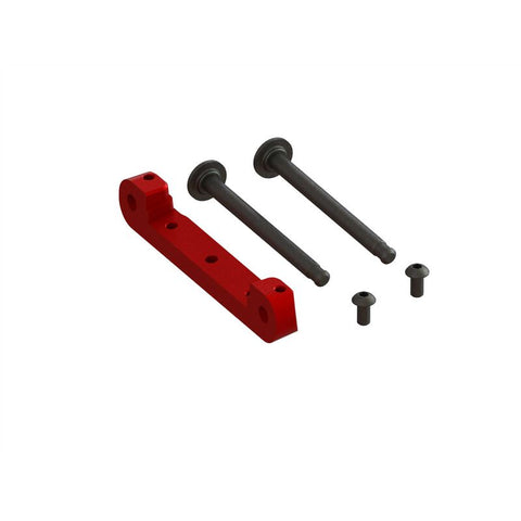 ARA330659 Front Upper Suspension Mount CNC Aluminum Red-PARTS-Mike's Hobby