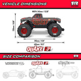 ARA3537 ARRMA 1/10 QUAKE 223S 2WD RTR Brushless Monster Truck-Cars & Trucks-Mike's Hobby