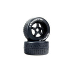 ARA550073 dBoots Hoons 53/107 2.9 Pre-Mounted Belted Tires, White, 17mm Hex, 5-Spoke (2)-WHEELS AND TIRES-Mike's Hobby