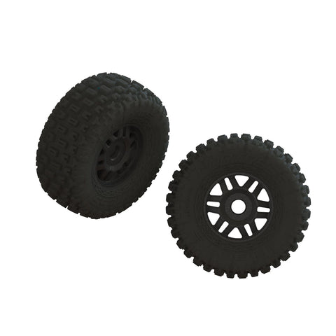 ARA550110 dBoots FORTRESS LP Tire Set Glued Black (2)-WHEELS AND TIRES-Mike's Hobby