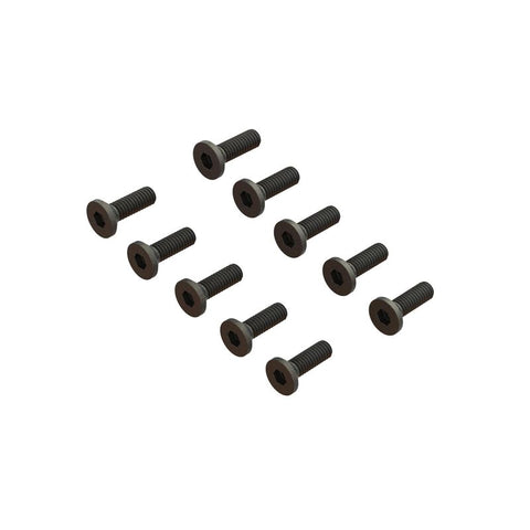 ARA702016 Flat Head Screw M2.5x8mm (10)-HARDWARE-Mike's Hobby