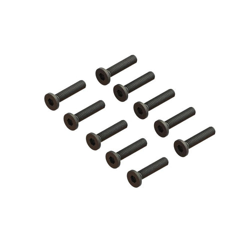 ARA702017 Flat Head Screw M2.5x12mm (10)-HARDWARE-Mike's Hobby
