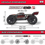 ARA8708V6T1 1/8 KRATON 6S EXB 4X4 RTR Brushless Speed Truck, BLACK-Cars & Trucks-Mike's Hobby