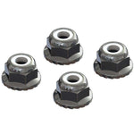 ARAC9699 AR708008 7mm Flanged Nyloc Locknut, Silver (4)-HARDWARE-Mike's Hobby