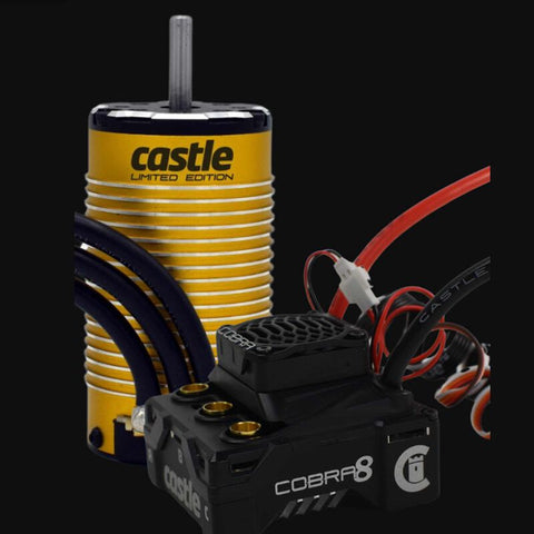 CSE010017204 Castle Creations Cobra 8 6S 1/8 Scale Brushless Motor & ESC Combo (2200Kv) w/1515 V2 Sensored Motor (Limited Edition Gold)-ESC AND MOTORS-Mike's Hobby