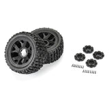 DTX565010 Duratrax 1/6 Brutus F/R 5.7" Monster Truck Tires MTD 24mm Black Ripper (2)-WHEELS AND TIRES-Mike's Hobby