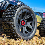 DTX565010 Duratrax 1/6 Brutus F/R 5.7" Monster Truck Tires MTD 24mm Black Ripper (2)-WHEELS AND TIRES-Mike's Hobby
