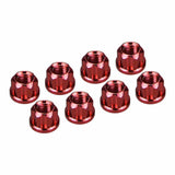 HRASXTY23N02 HOT RACING Aluminum M2 Flange Wheel Nuts, 1/30 Axial SCX30, Red-HARDWARE-Mike's Hobby